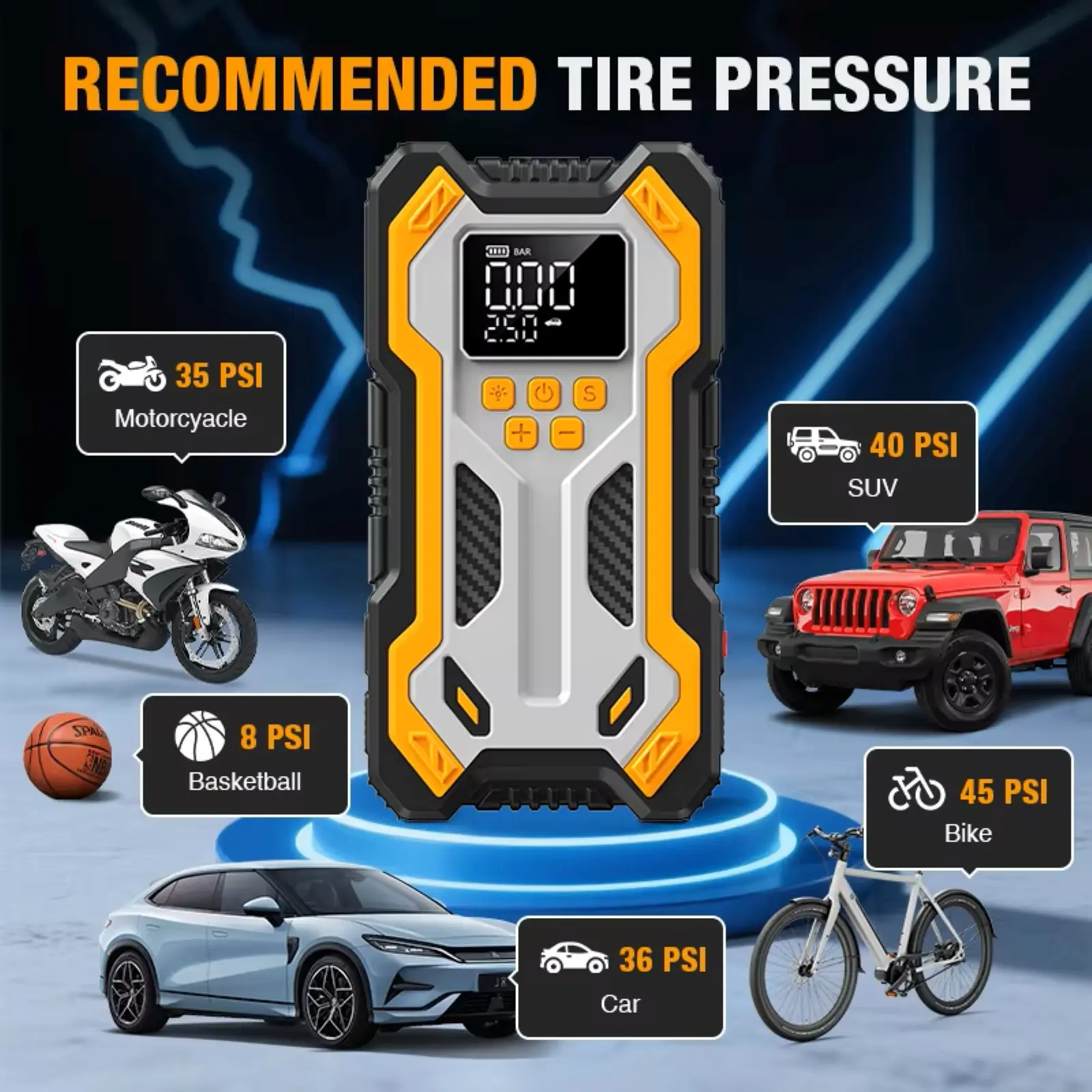 7000A Portable Car Jump Starter with Air Compressor