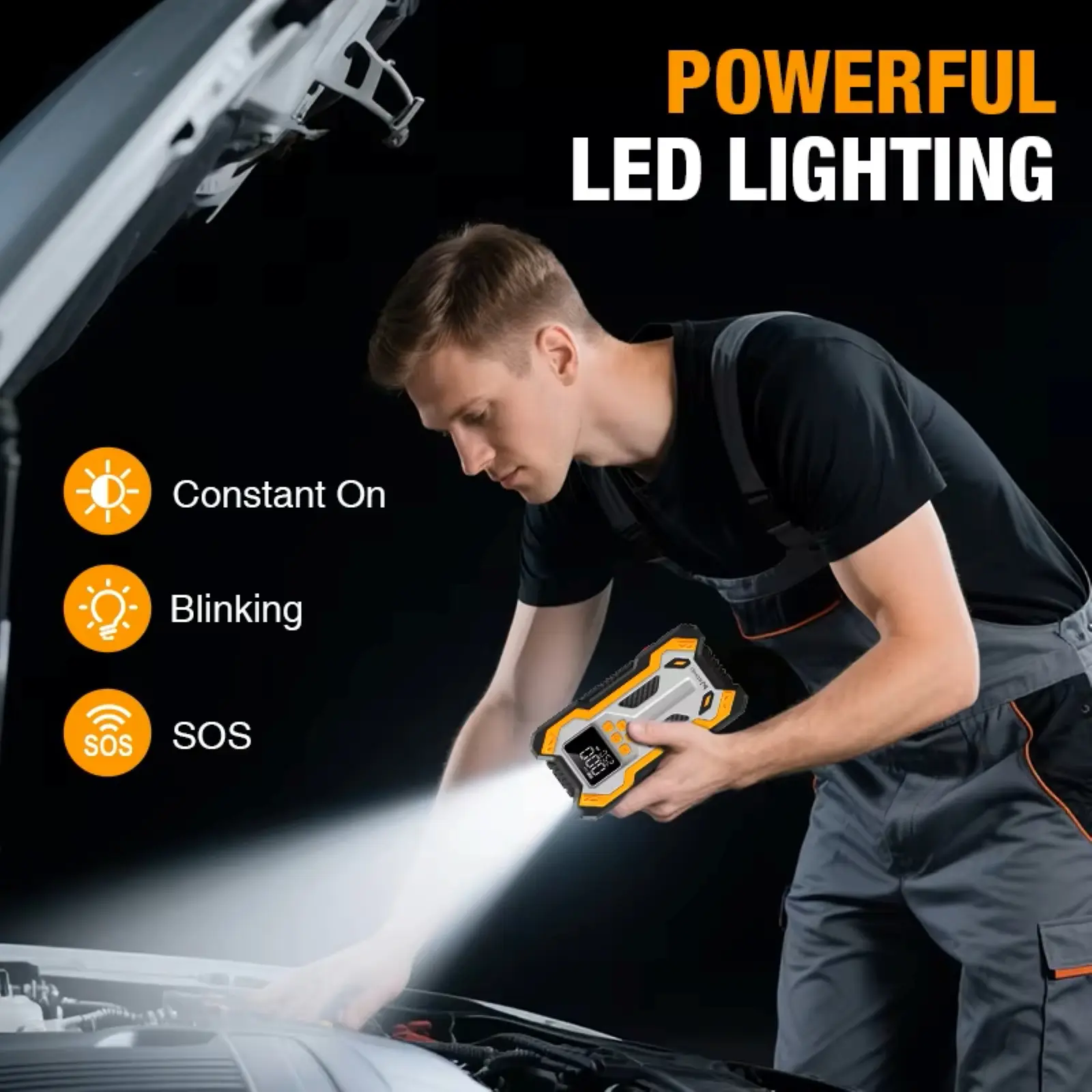7000A Portable Car Jump Starter with Air Compressor