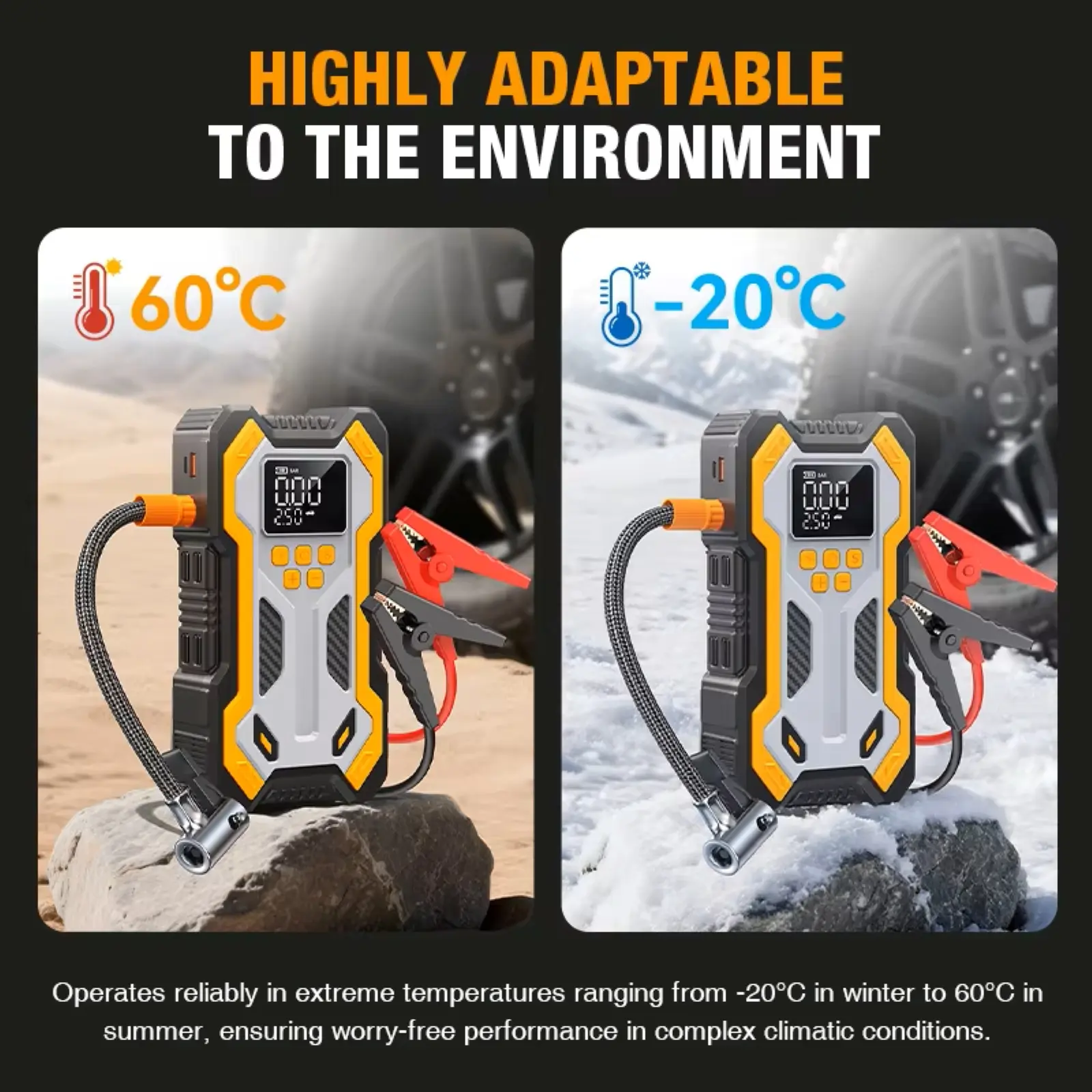 7000A Portable Car Jump Starter with Air Compressor