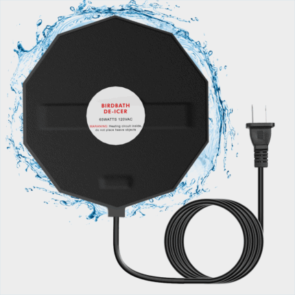 fortrek bird bath heater for outdoors in winter, 70w birdbath deicer thermostatic controller water heater for birdbaths, chicken, duck, livestock, poulty, animal, tank, buckets