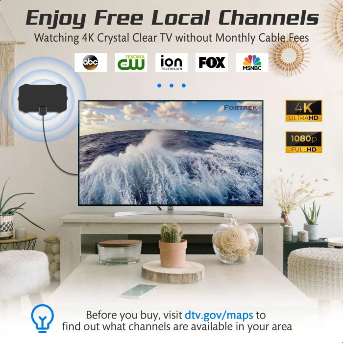 amplified hd digital tv antenna with signal booster